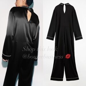 ZARA Piped Satin Effect Jumpsuit - BNWT - Exquisite Lounge Wear